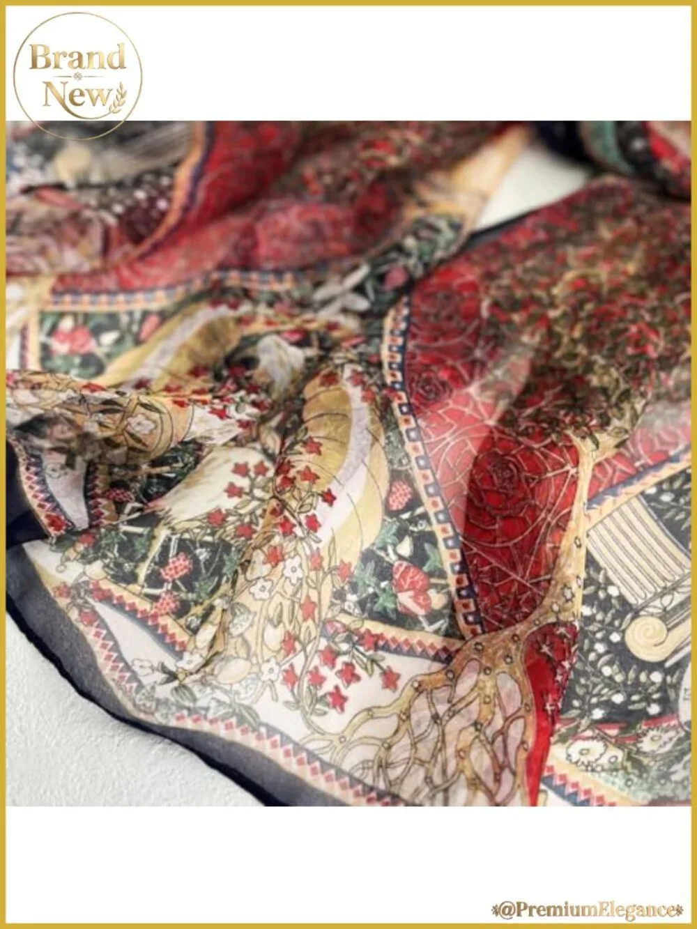Lightweight Polyester Sheer Floral Scarf Wrap Shawl